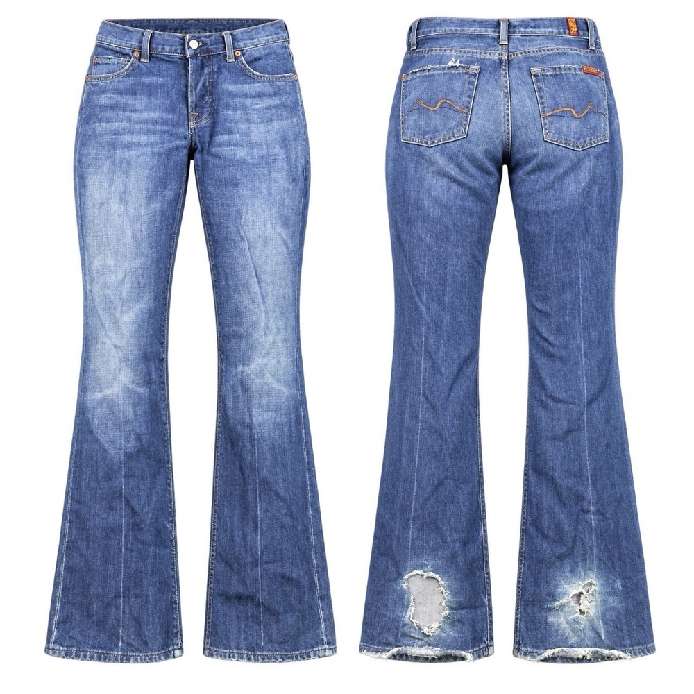 Sang Real JEANS Womens  29/30Dark Wash Boot Distressed Y2K Denim SJP7125L PATCHE